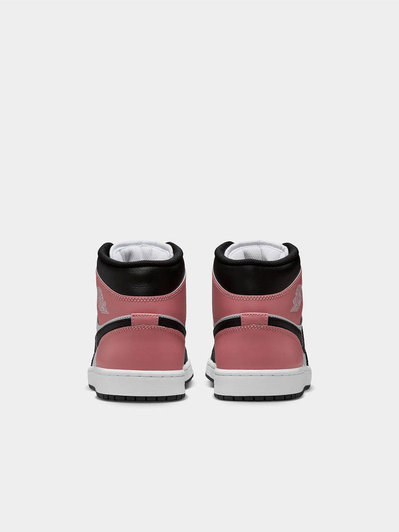 Jordan Men's 1 Mid White/Pink Sneaker