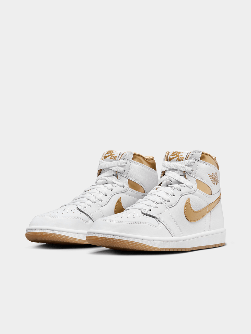 Jordan Women's 1 Retro High OG White/Gold Sneaker