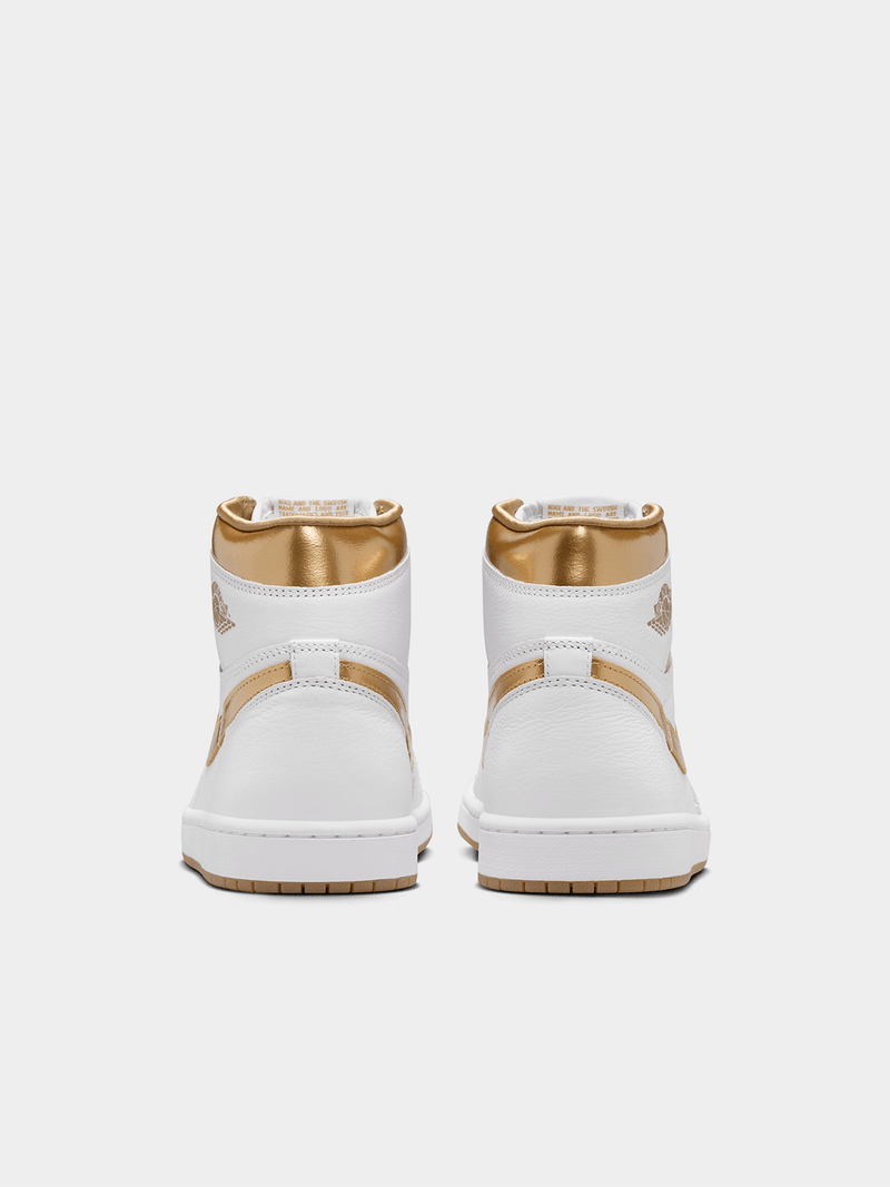 Jordan Women's 1 Retro High OG White/Gold Sneaker