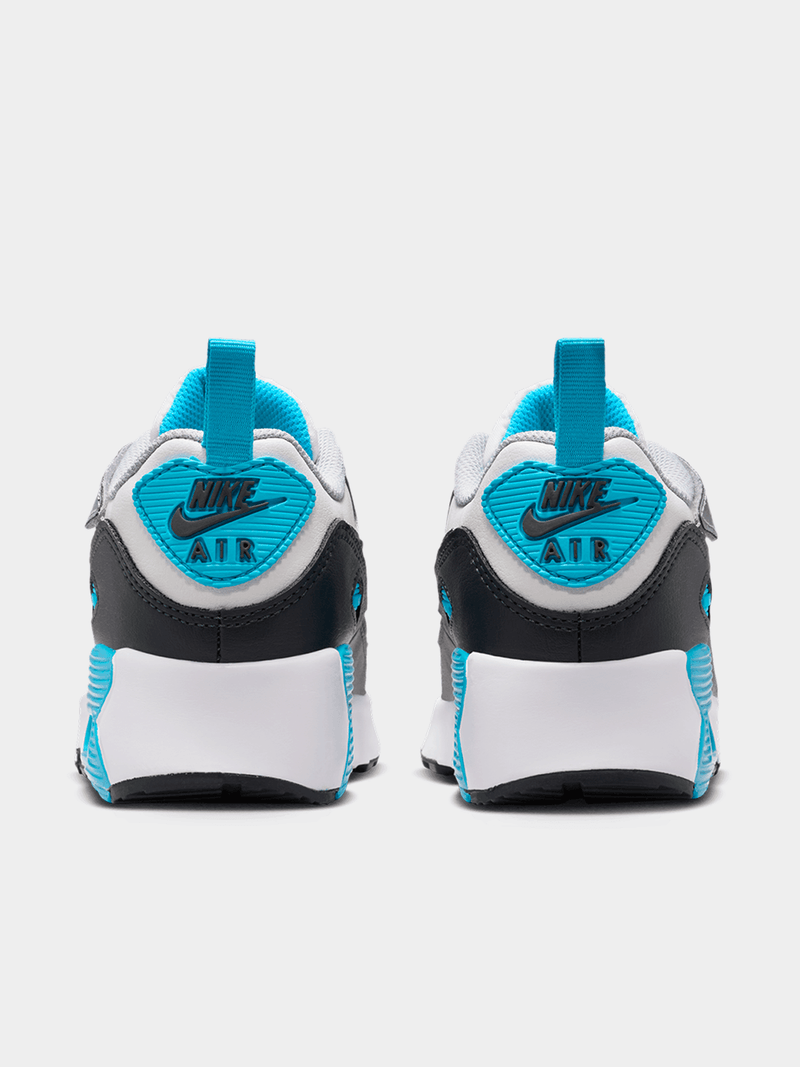 Nike Kids Air Max 90 Platinum/Grey/Blue Sneaker Nike