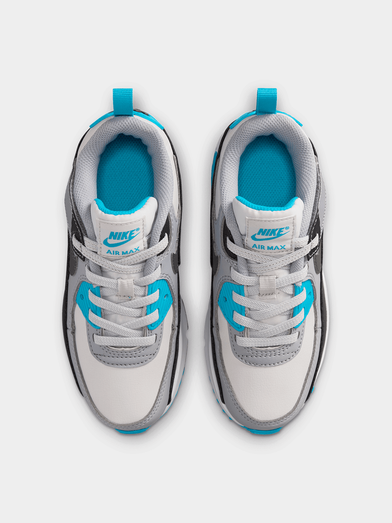 Nike Kids Air Max 90 Platinum/Grey/Blue Sneaker Nike