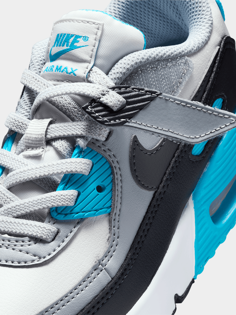 Nike Kids Air Max 90 Platinum/Grey/Blue Sneaker Nike