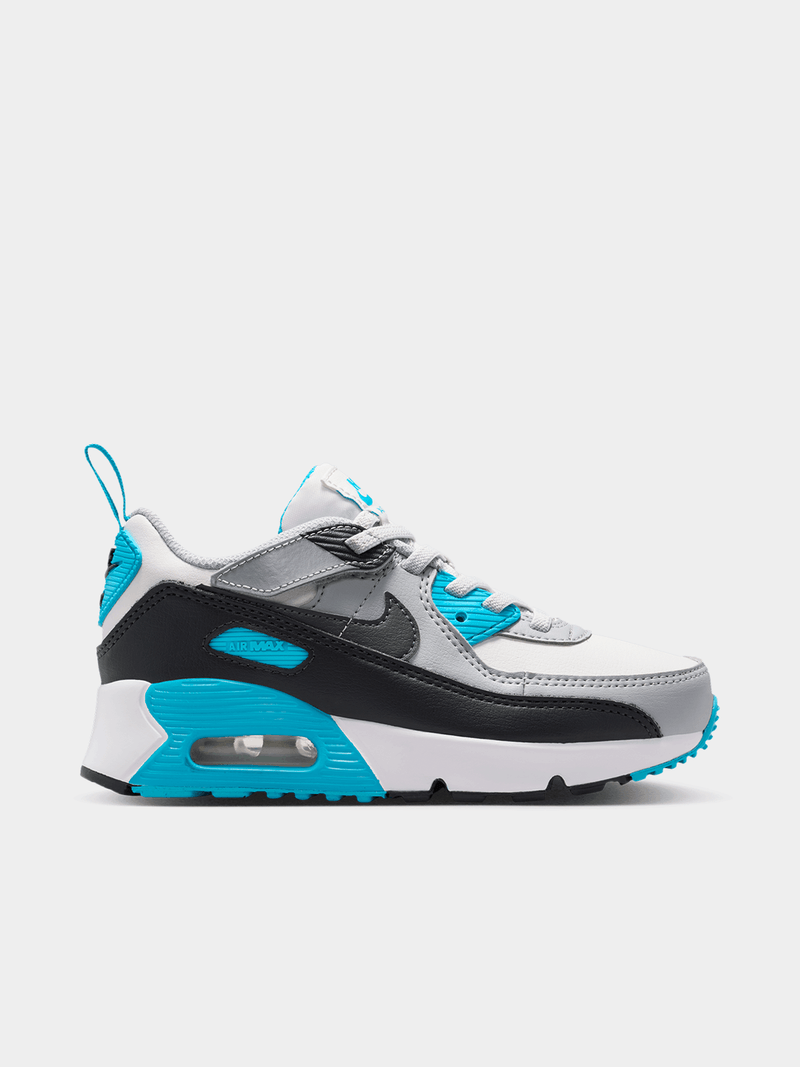 Nike Kids Air Max 90 Platinum/Grey/Blue Sneaker Nike